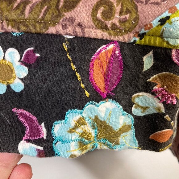 Womens Inner Child Floral Zip Jacket Brown Blue XS Cotton Embroidered Detail - Picture 10 of 11